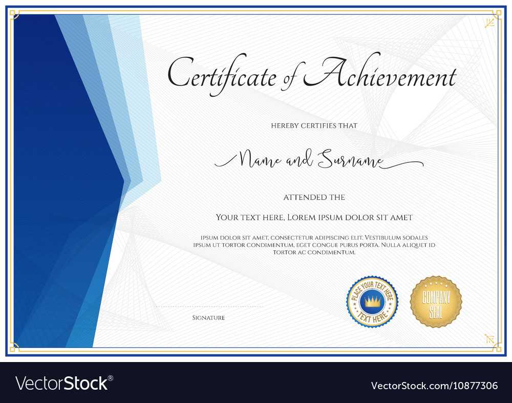 Modern Certificate Template For Achievement In Certificate Of Accomplishment Template Free