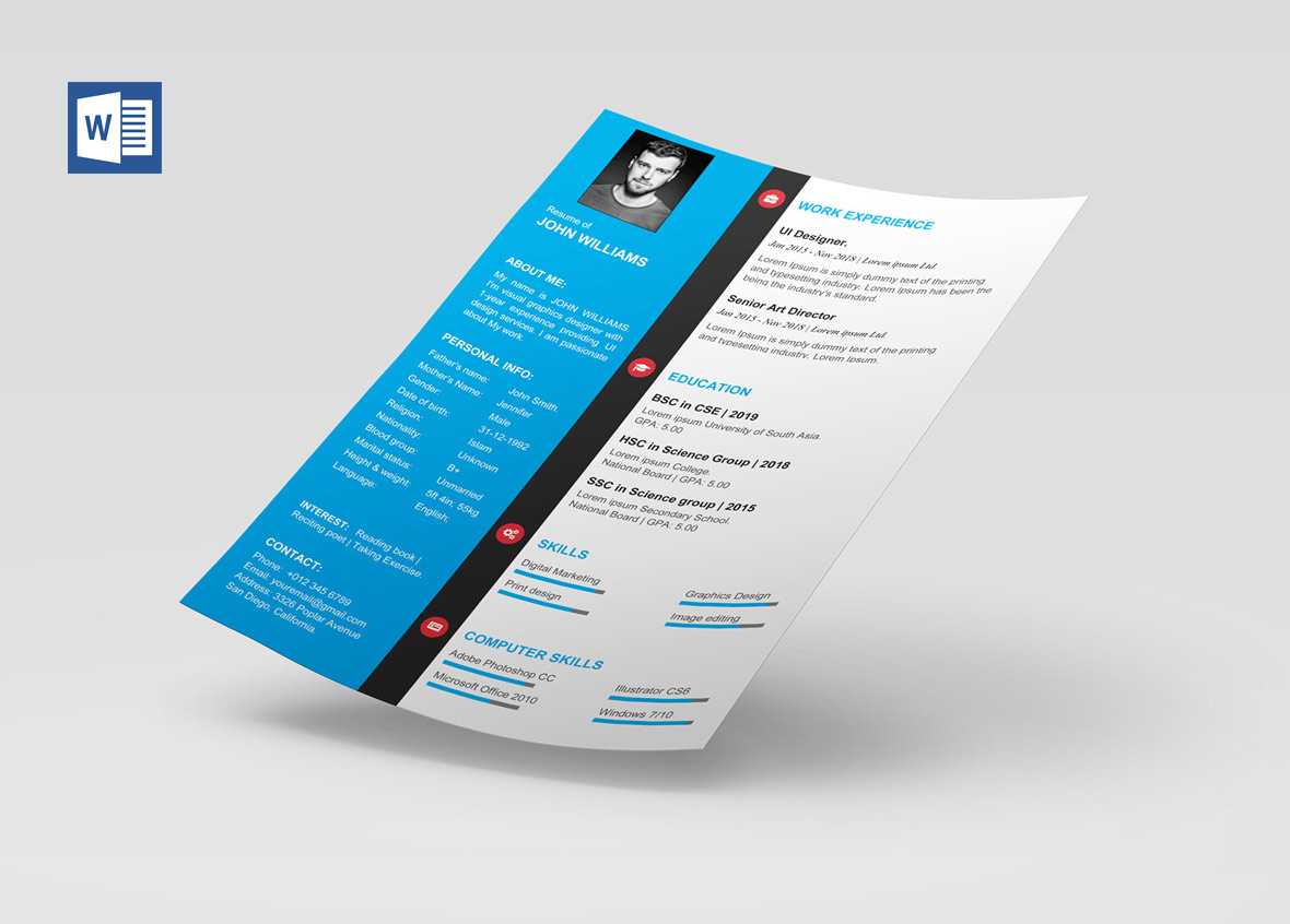 Modern Cv Template Word Free Download – Resumekraft For Free Template For Brochure Microsoft Office