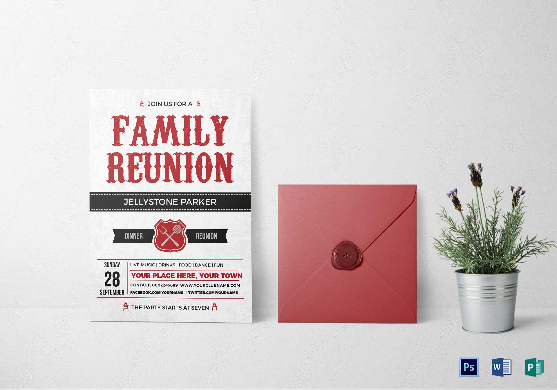Modern Family Reunion Invitation Card Template In Reunion Invitation Card Templates