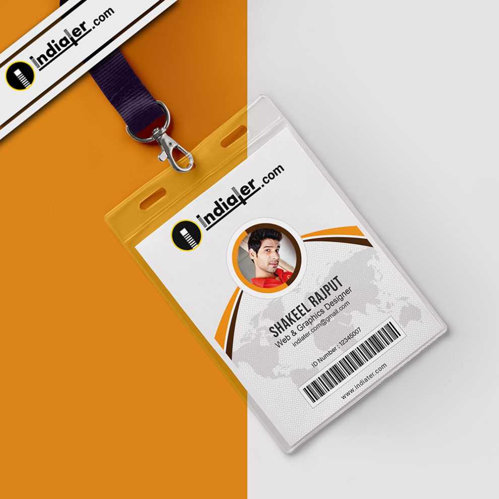 Modern Office Identity Card Free Psd Template – Indiater Regarding Id Card Design Template Psd Free Download