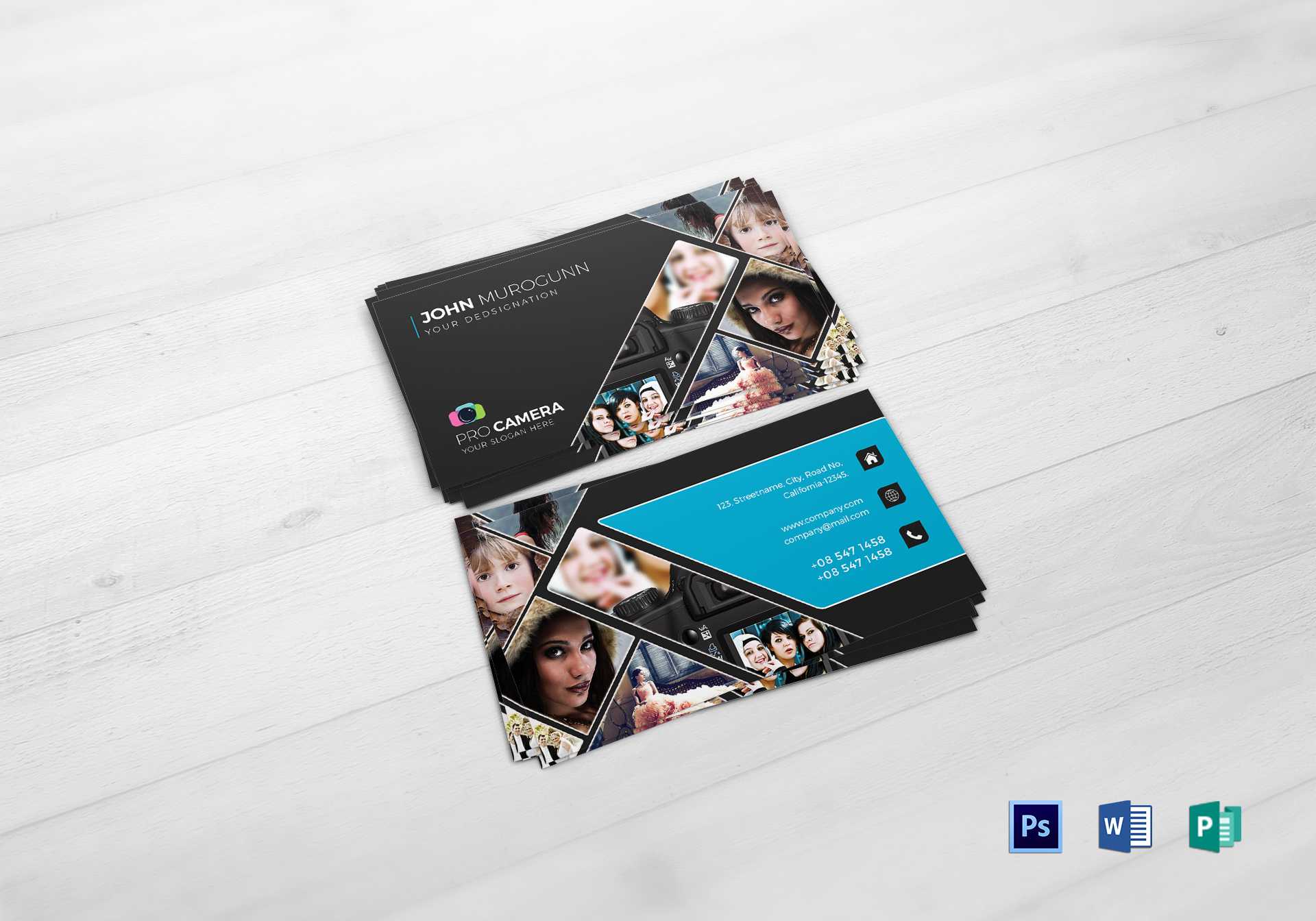 Modern Photography Business Card Template Within Photography Business Card Template Photoshop