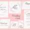 Modern Pink Wedding Suite Collection Card Templates With Pink.. In Table Number Cards Template