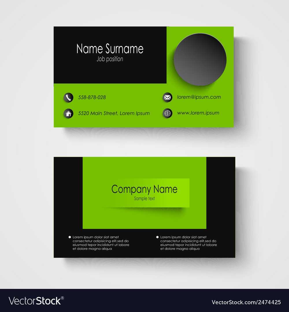 Modern Sample Green Business Card Template With Advertising Card Template