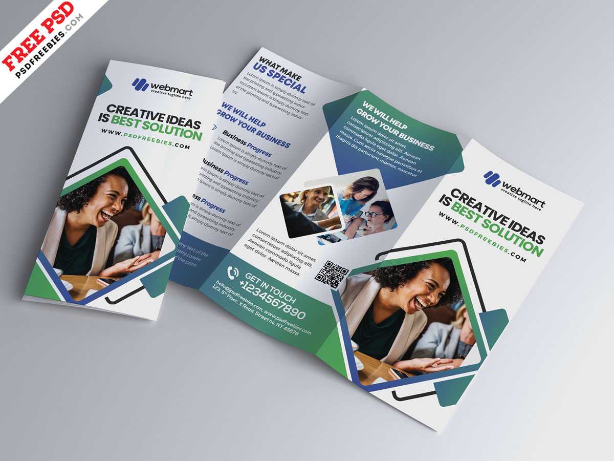 Modern Tri Fold Brochure Design Psdpsd Freebies On Dribbble Throughout 3 Fold Brochure Template Psd