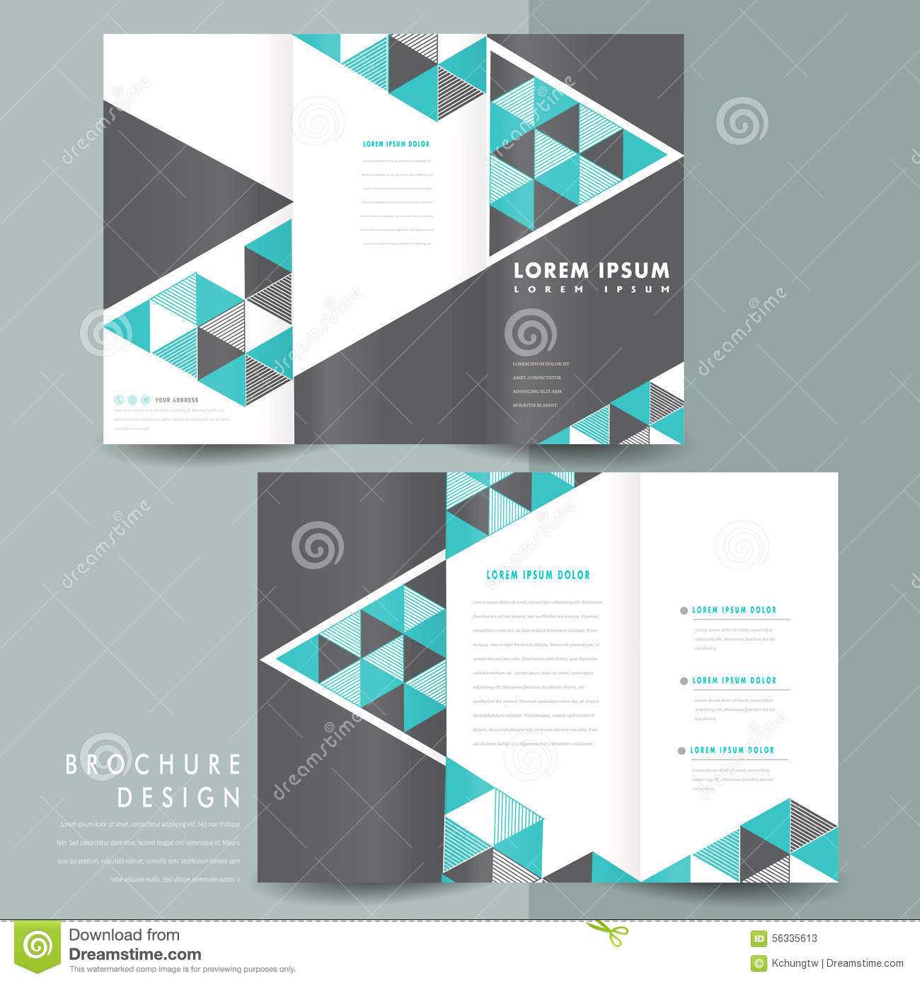 Modern Tri Fold Brochure Template Design Stock Vector Inside 3 Fold Brochure Template Free Download