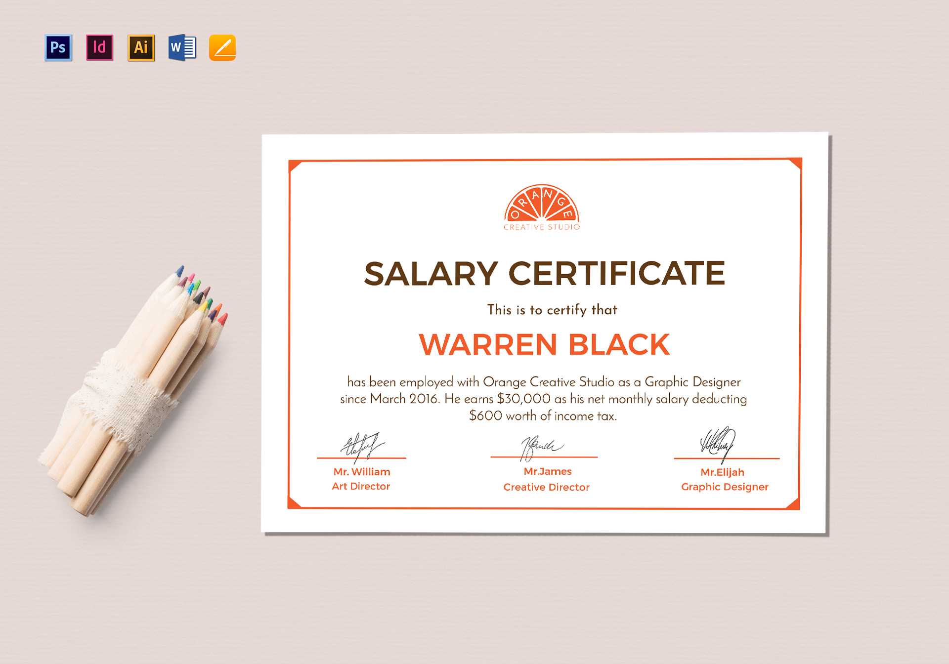 Monthly Salary Certificate Template With Certificate Template For Pages