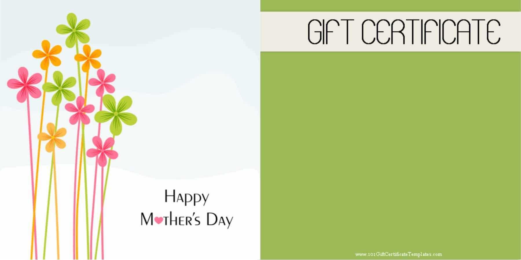 Mother's Day Gift Certificate Templates Pertaining To Spa Day Gift Certificate Template