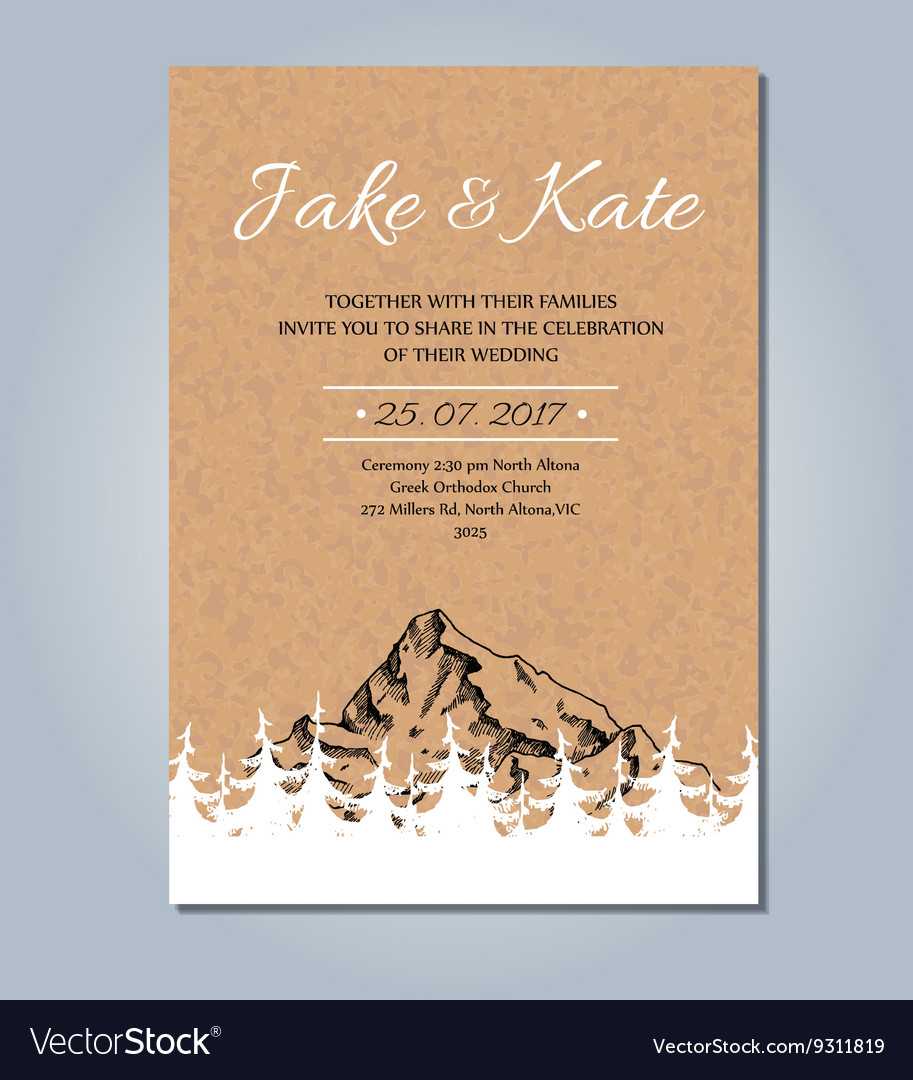 Mountain Wedding Invitation Rustic Card Pertaining To Church Invite Cards Template