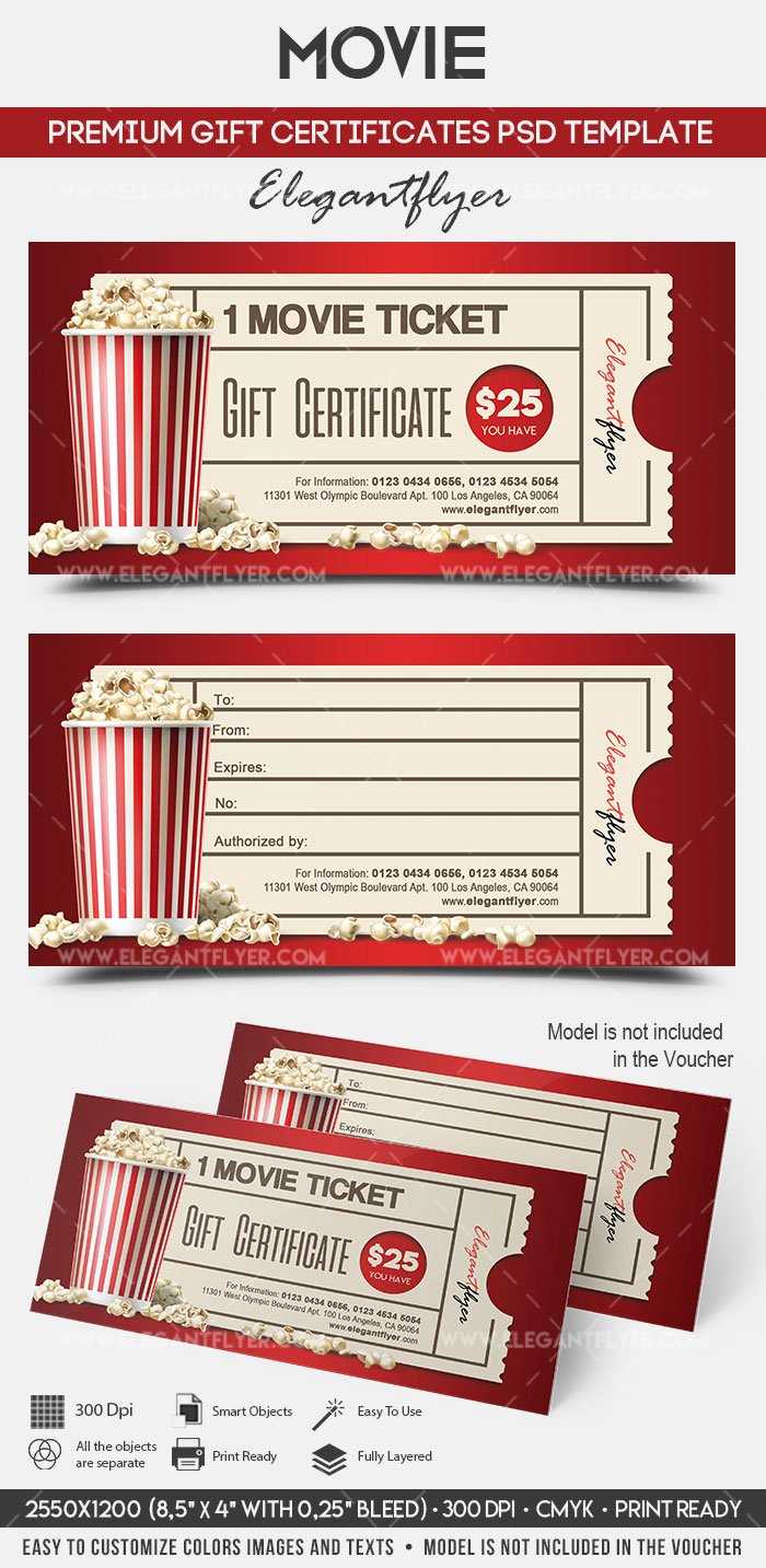 Movie Gift Certificate Psd Printable For Movie Gift Certificate Template