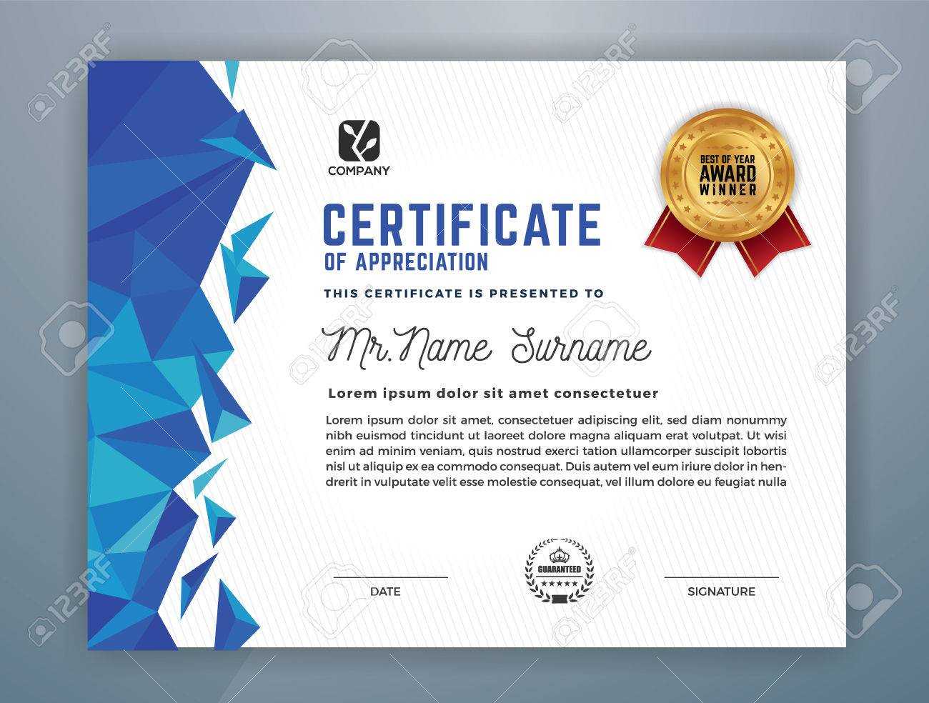 Multipurpose Modern Professional Certificate Template Design.. Intended For Professional Award Certificate Template
