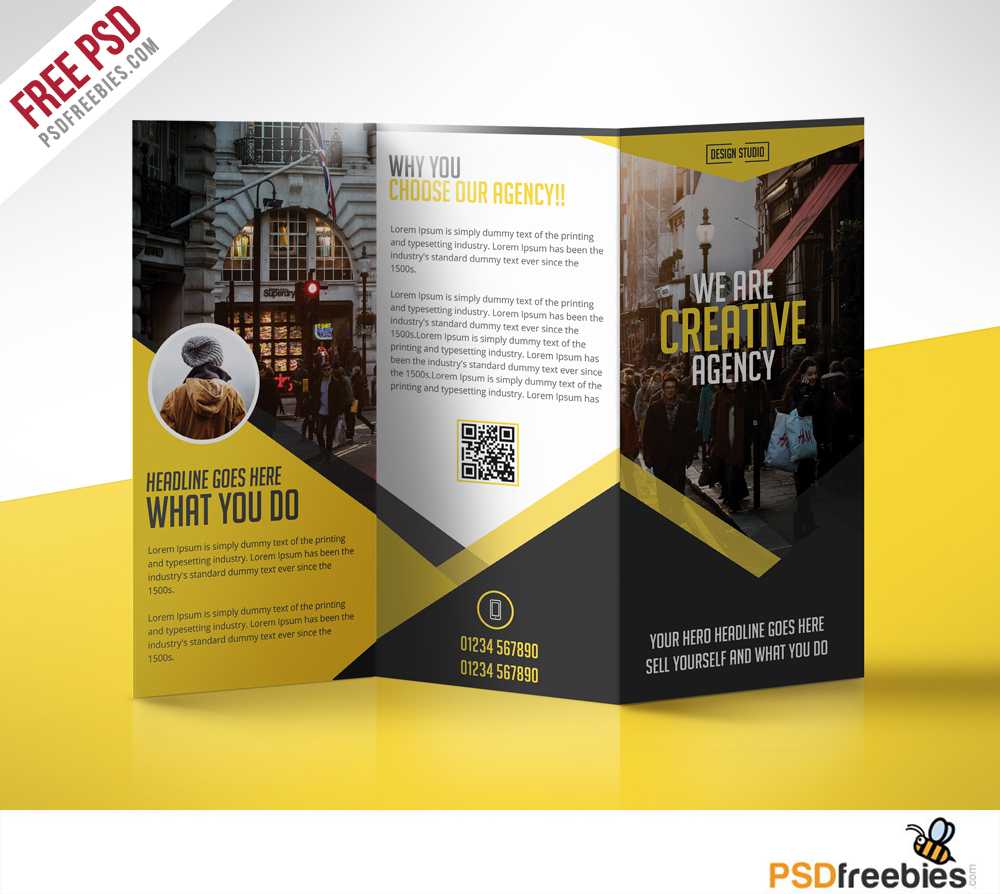 Multipurpose Trifold Business Brochure Free Psd Template Inside Free Three Fold Brochure Template