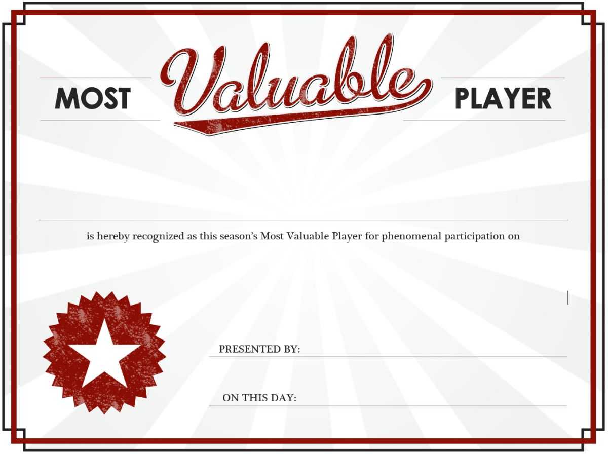 Mvp Certificate Template - Milas.westernscandinavia With Regard To Player Of The Day Certificate Template