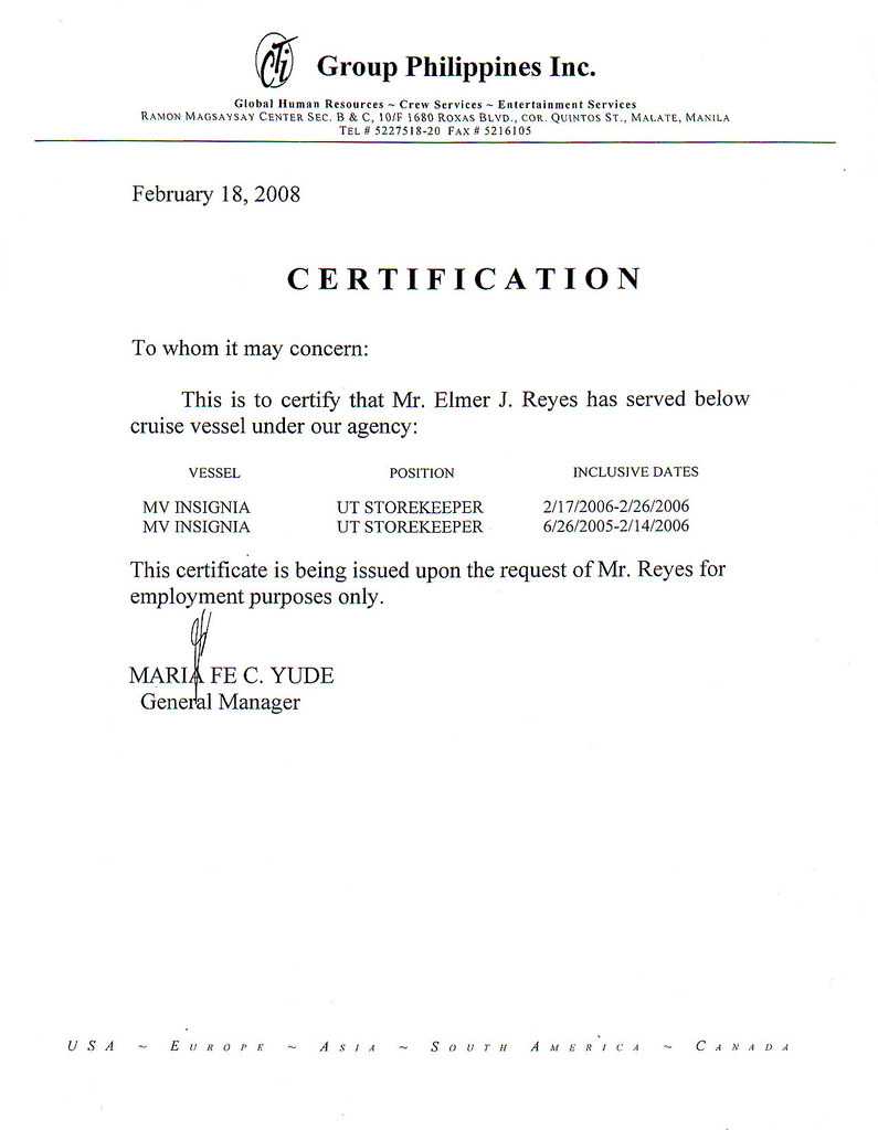 My Certificate Of Employment And Other Scanned Documents With Regard To Certificate Of Employment Template