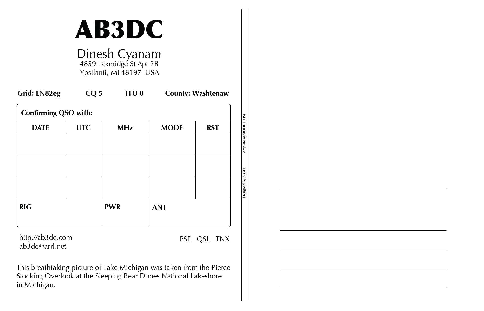 New Qsl Cards Design – Ab3Dc's Ham Radio Blog For Qsl Card Template