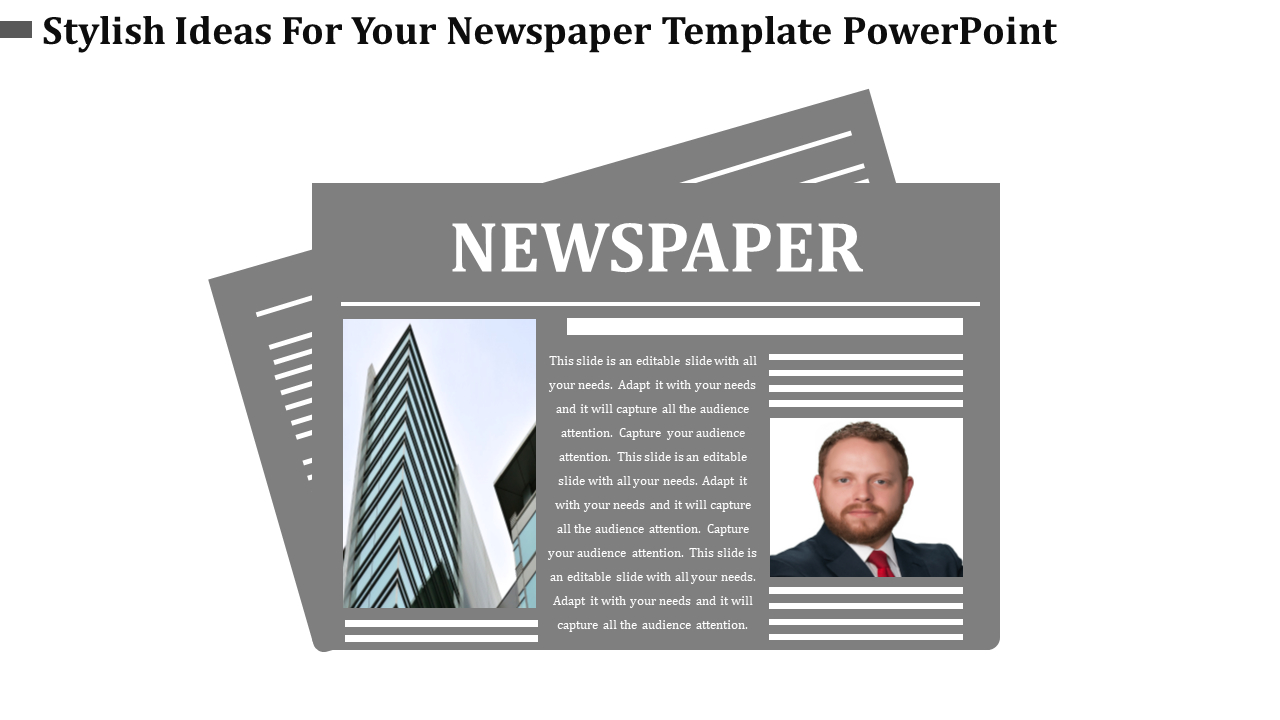 Newspaper Template Powerpoint  Slideegg Throughout Newspaper Template For Powerpoint