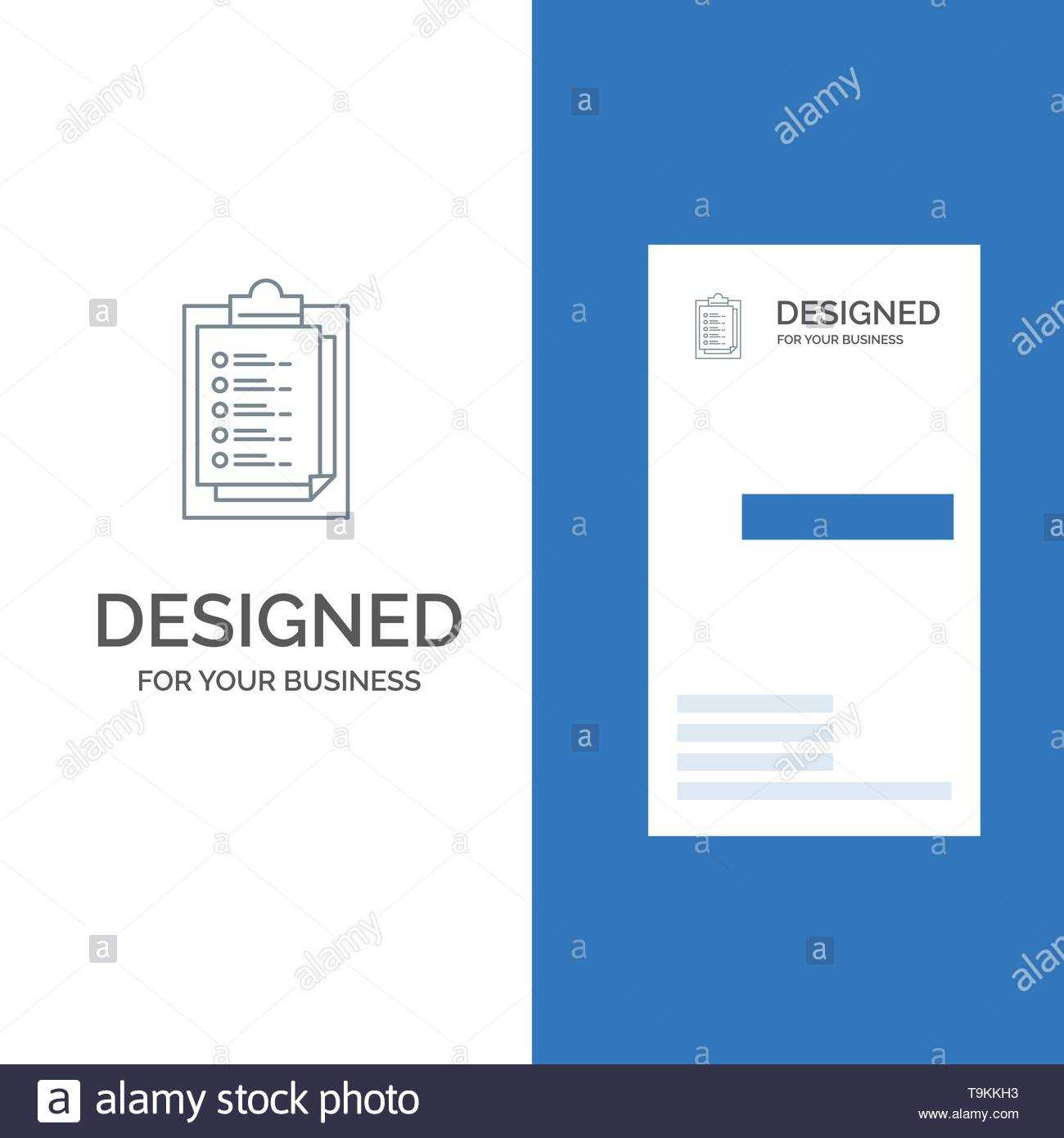 Notepad, Report Card, Result, Presentation Grey Logo Design For Result Card Template