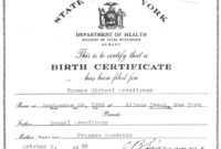 Novelty Birth Certificate Template - Great Professional with regard to Novelty Birth Certificate Template