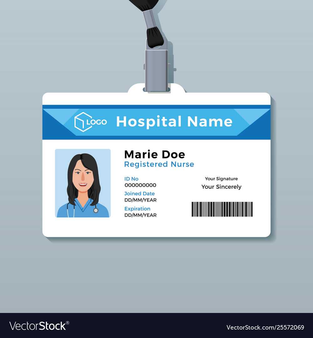 Nurse Id Card Medical Identity Badge Template Pertaining To Hospital Id Card Template