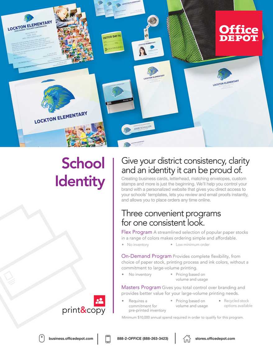 Office Depot Catalogs – Bsd K 12 Print Services Brochure Inside Office Depot Business Card Template