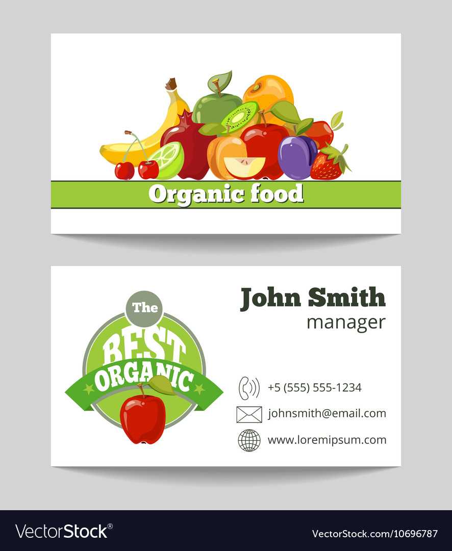 Organic Food Shop Business Card Template Pertaining To Food Business Cards Templates Free
