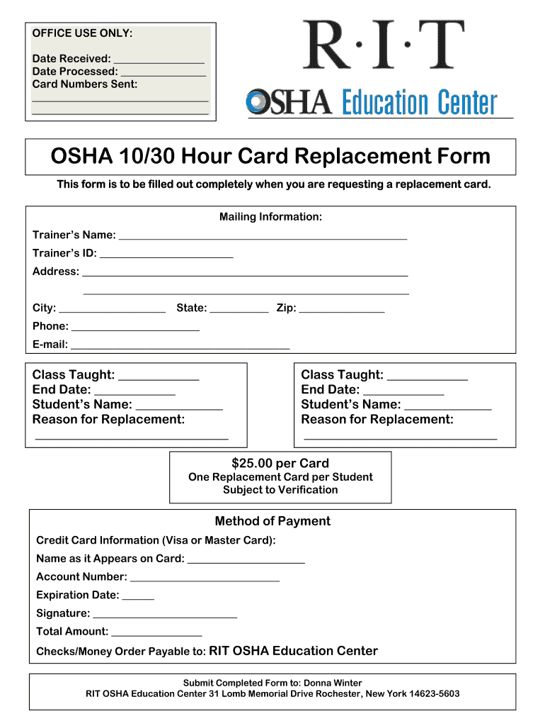 Osha 30 Card Template – Fill Online, Printable, Fillable With Regard To Osha 10 Card Template