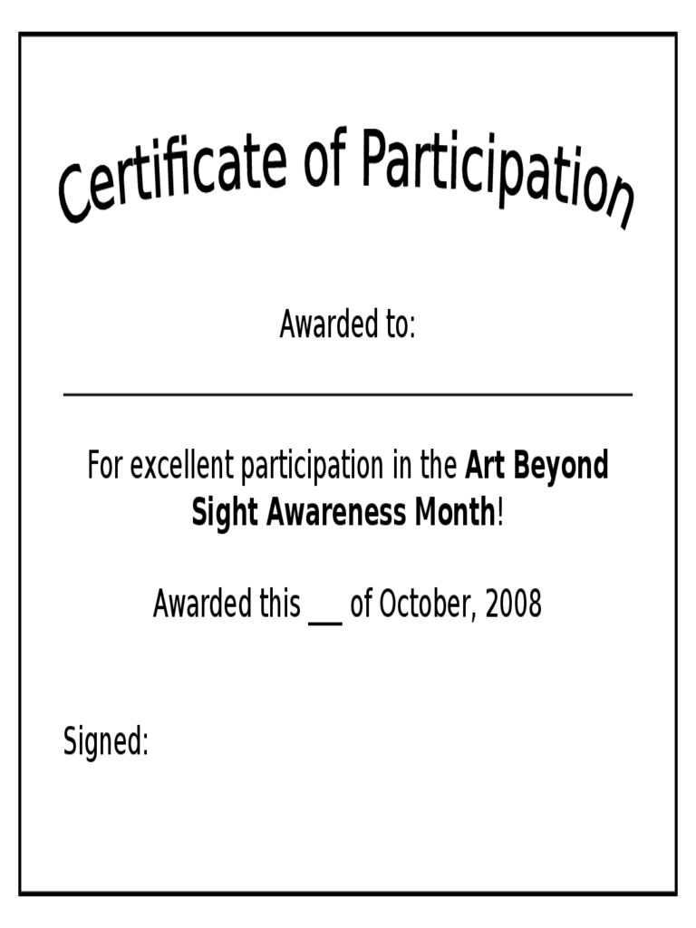 Participation Certificate – 6 Free Templates In Pdf, Word Throughout Certificate Of Participation Template Doc
