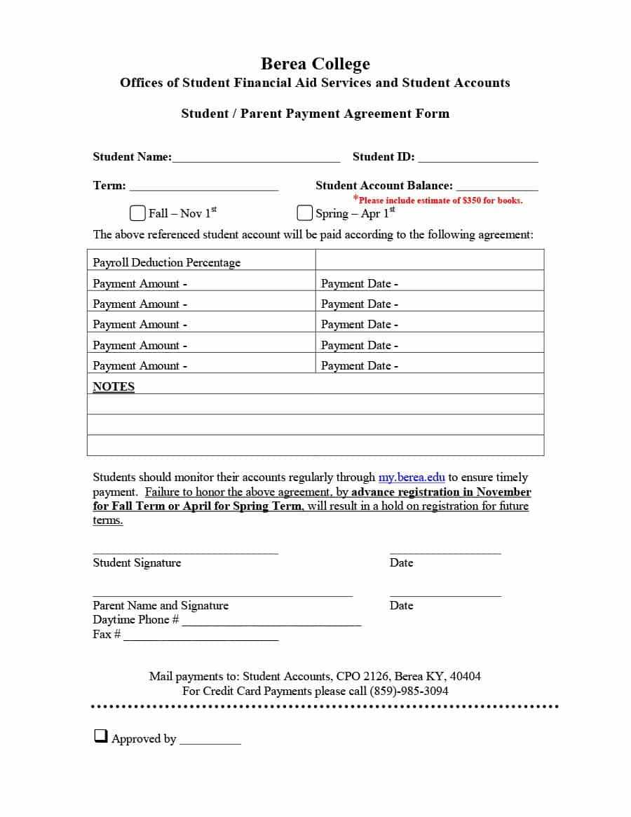 Payment Agreement – 40 Templates & Contracts ᐅ Template Lab Regarding Credit Card Payment Plan Template