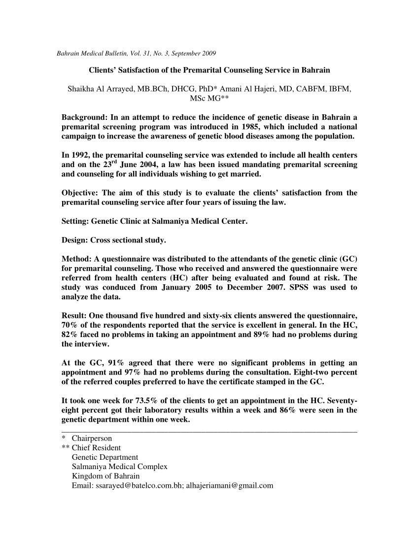 Pdf) Clients' Satisfaction Of The Premarital Counseling Intended For Premarital Counseling Certificate Of Completion Template