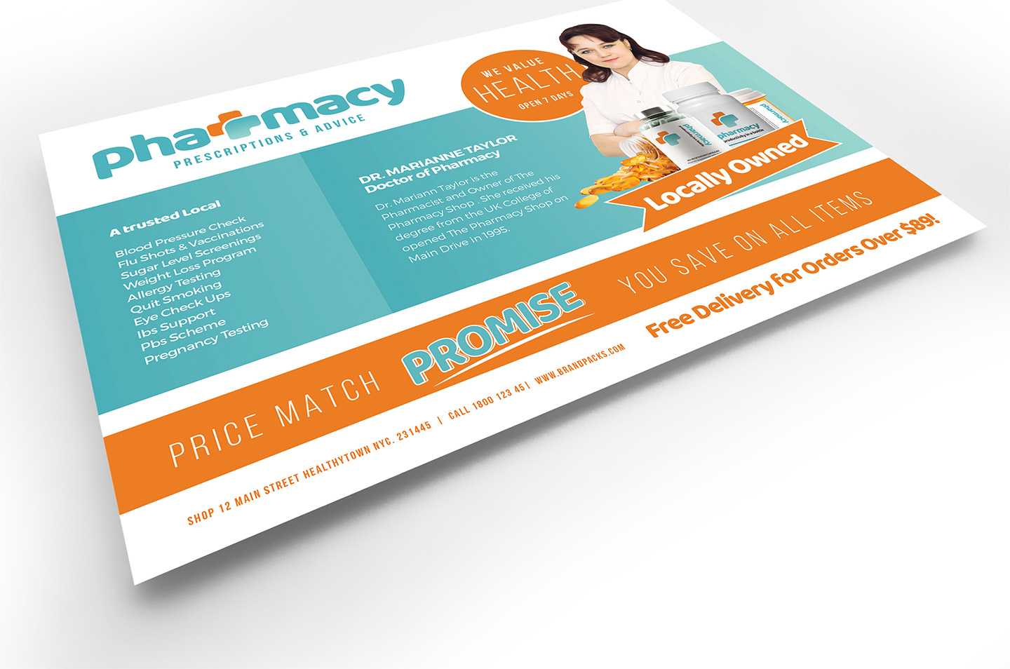 Pharmacy Flyer Template – Psd, Ai & Vector – Brandpacks Within Pharmacy Brochure Template Free