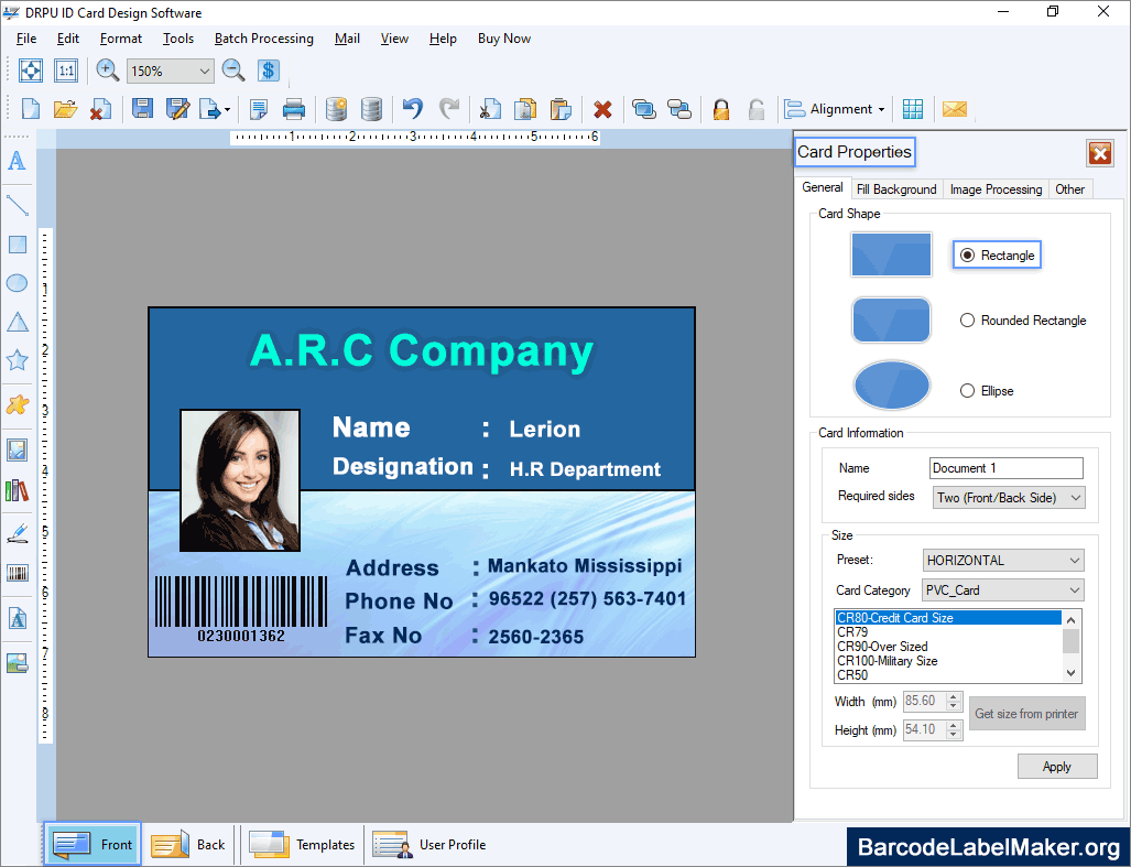 Photo Id Card Maker Free Software Demo Download Create With Faculty Id Card Template