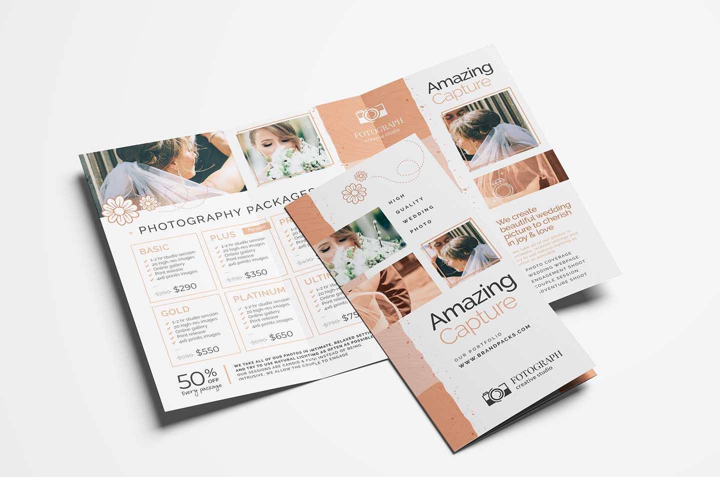 Photography Service Tri Fold Brochure Template – Psd, Vector With 2 Fold Brochure Template Psd