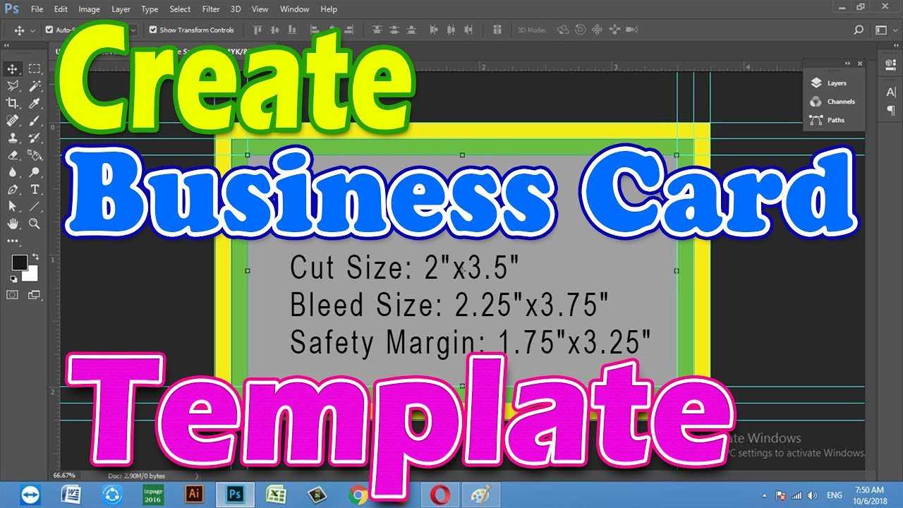 Photoshop Business Card Template With Bleeds | Learn For Business Card Size Photoshop Template