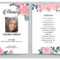 Pink Flower Funeral Prayer Card Template Pertaining To Memorial Cards For Funeral Template Free
