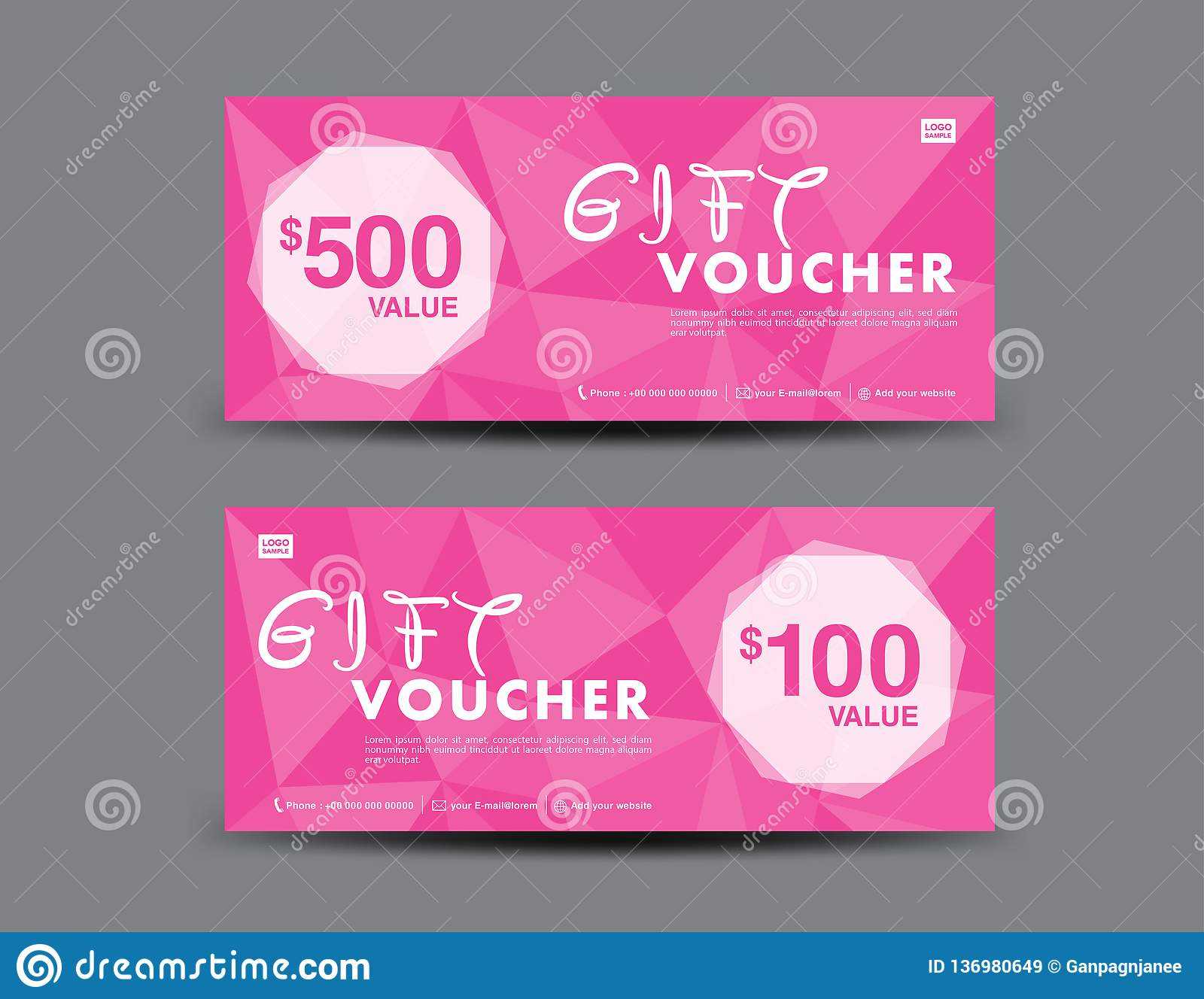 Pink Gift Voucher Template, Coupon Design, Certificate Throughout Pink Gift Certificate Template