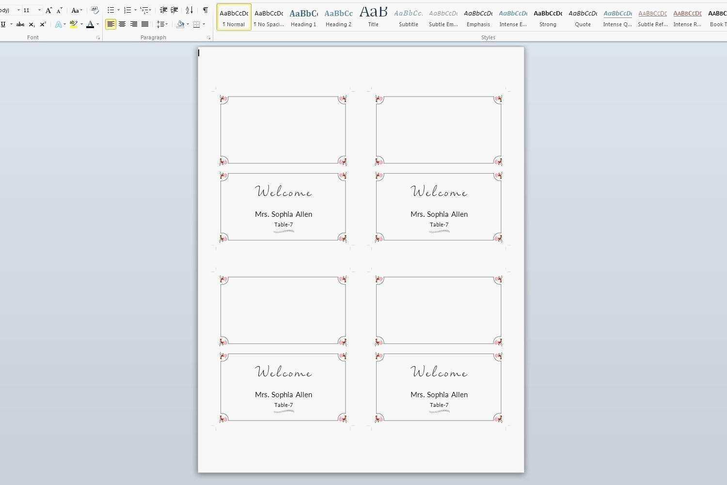 Placecard Templates – Milas.westernscandinavia Inside Template For Cards In Word