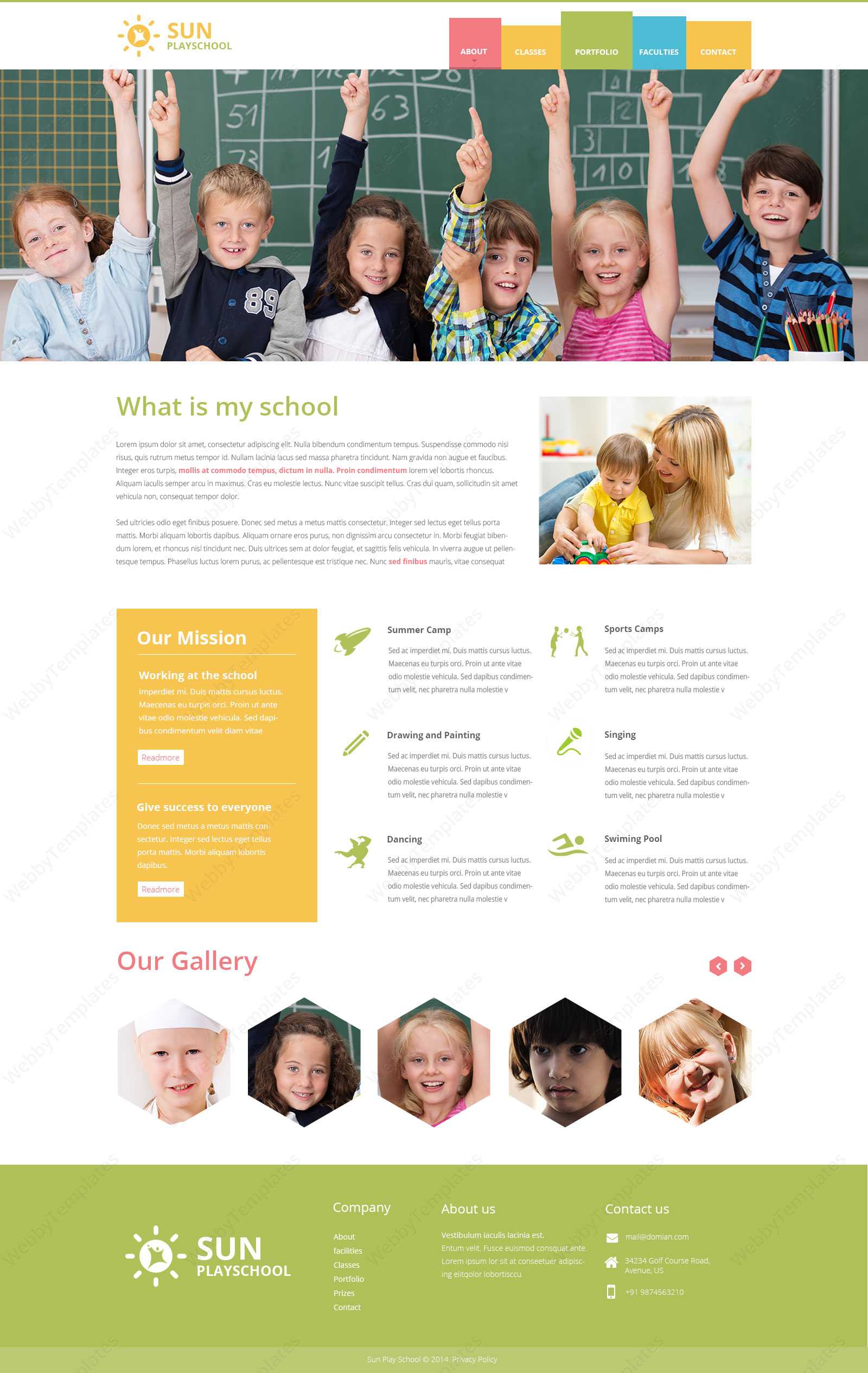 Play School Psd Website Template | Webbytemplates In Play School Brochure Templates
