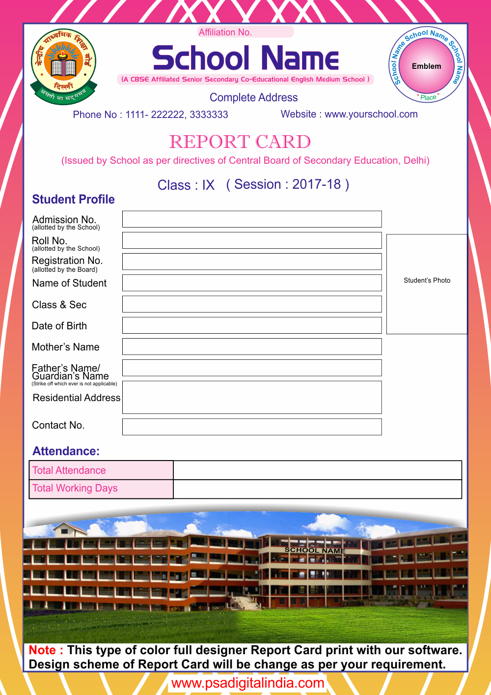 Play School Report Card Design – Kaser.vtngcf Intended For High School Student Report Card Template