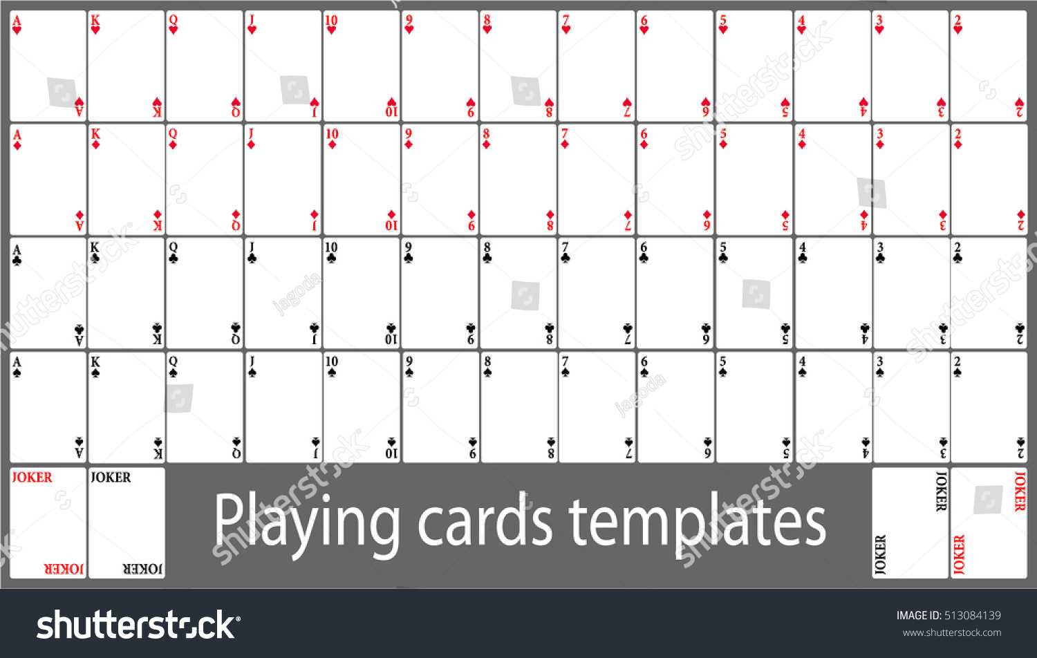 Playing Cards Template Set Stock Vector (Royalty Free) 513084139 Throughout Custom Playing Card Template