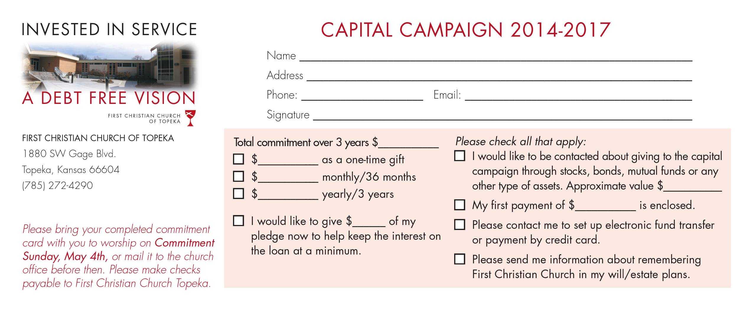 Pledge Card Template For Church - Milas.westernscandinavia Pertaining To Pledge Card Template For Church