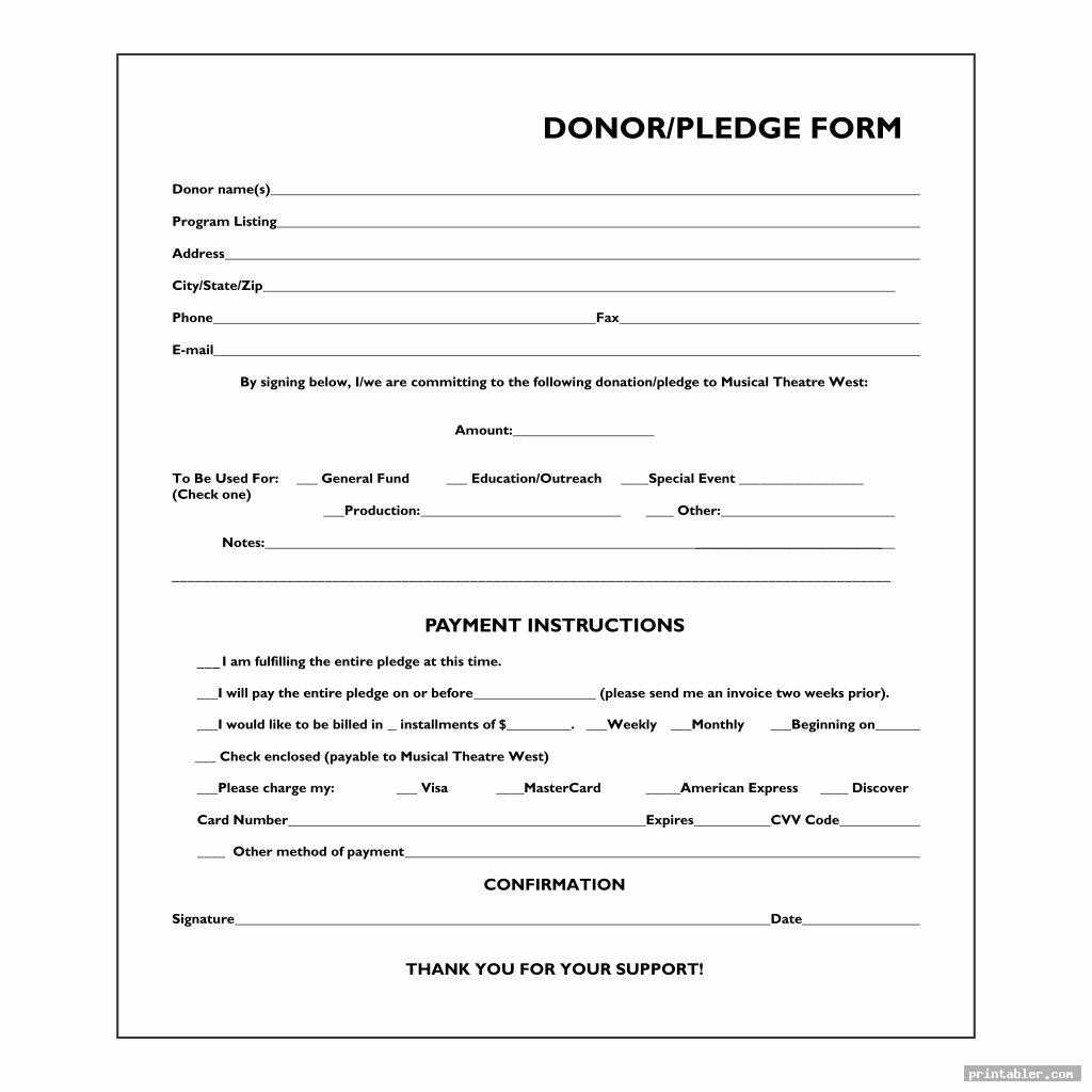 Pledge Card Template Printable - Printabler With Regard To Free Pledge Card Template