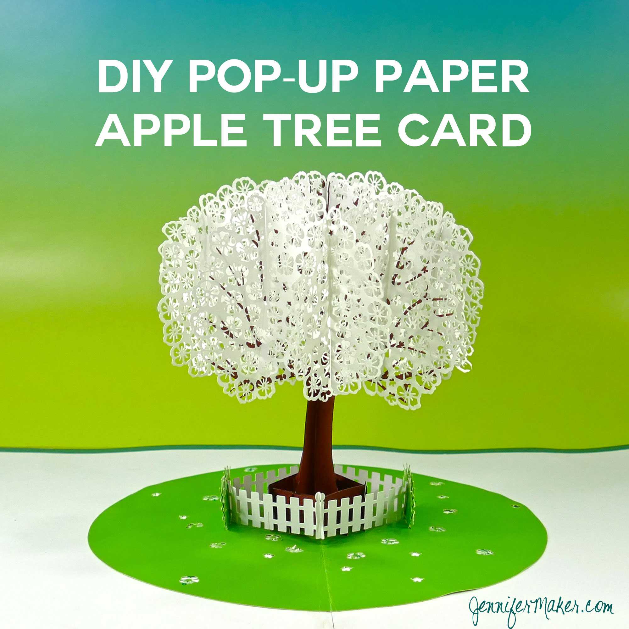 Pop Up Paper Apple Tree Card (3D Sliceform) - Jennifer Maker For Pop Up Tree Card Template