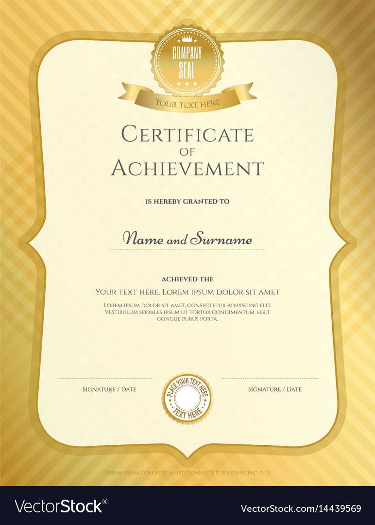 Portrait Certificate Of Achievement Template In Regarding Certificate Of Accomplishment Template Free