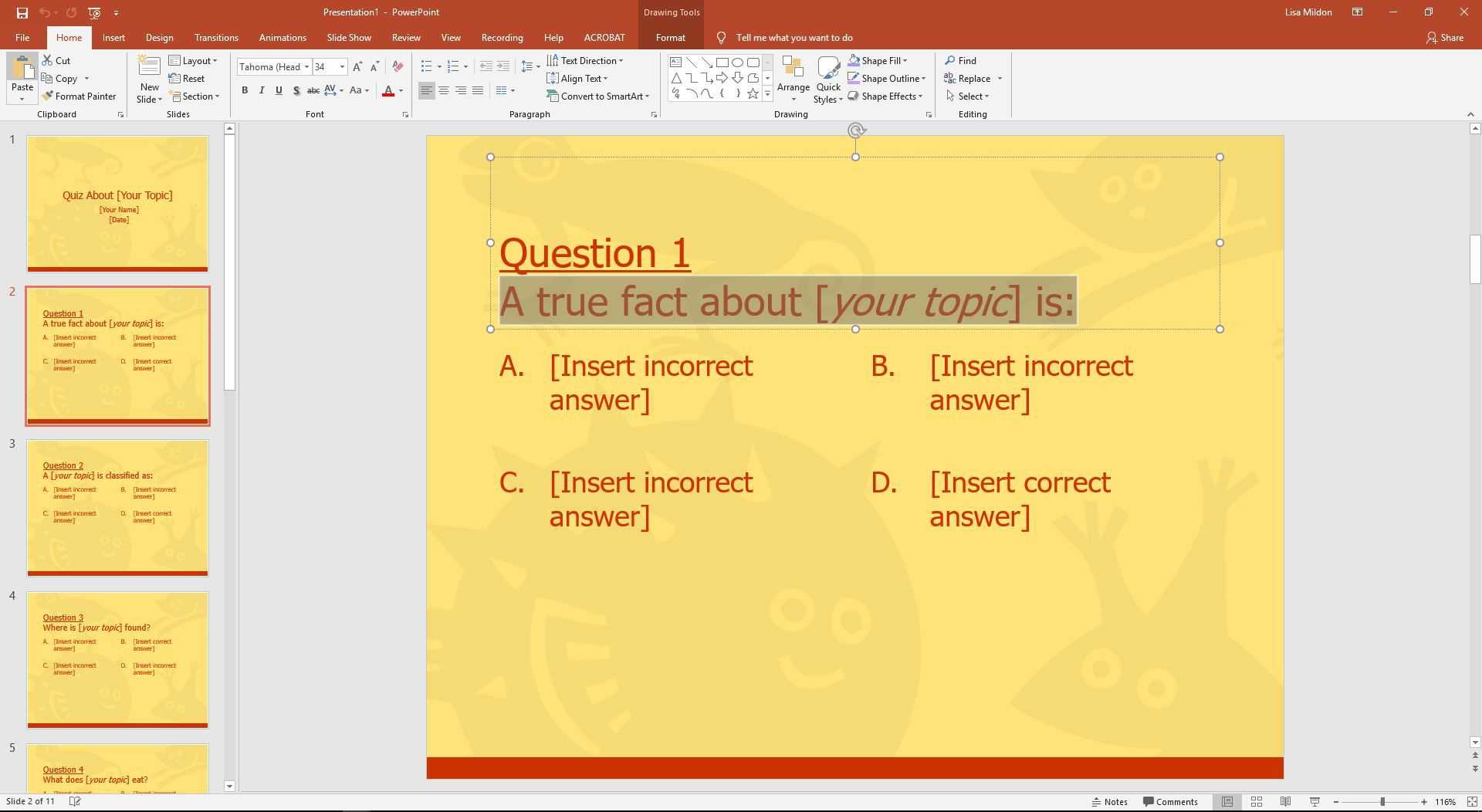 Powerpoint Template For A Multiple Choice Quiz With Powerpoint Quiz Template Free Download