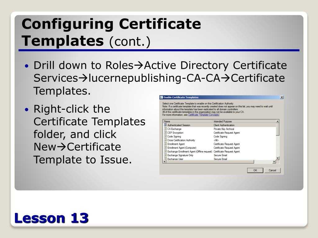 Ppt – Configuring Active Directory Certificate Services Throughout Domain Controller Certificate Template