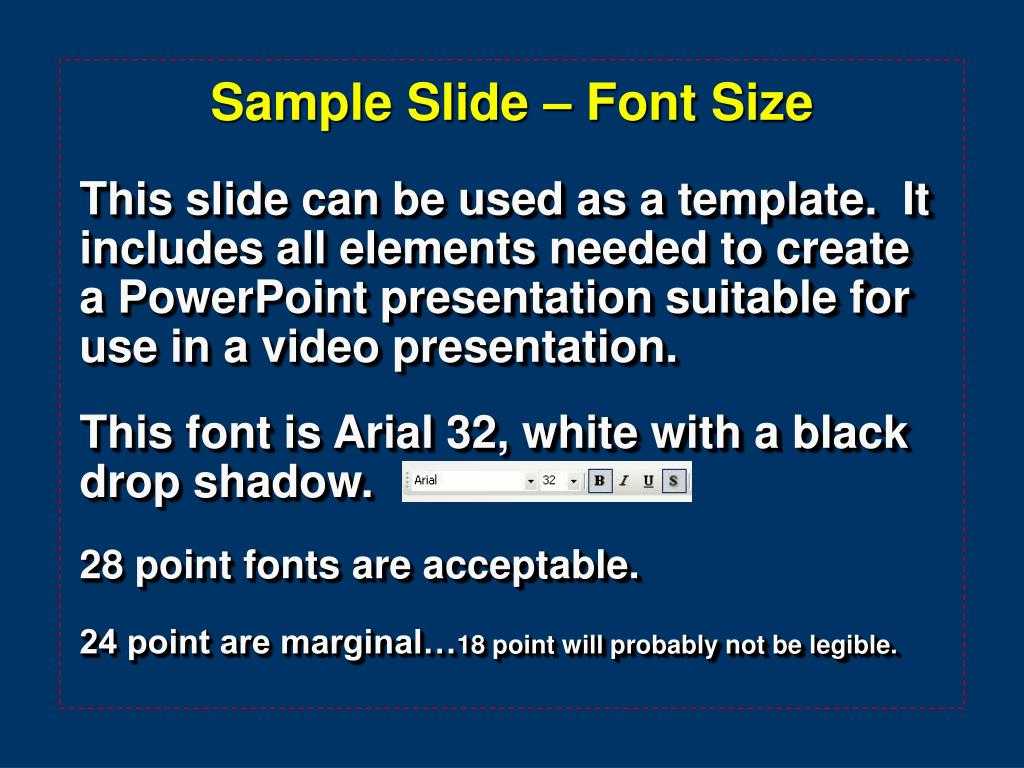 Ppt – Sample Slide – Font Size Powerpoint Presentation, Free Inside Powerpoint Presentation Template Size