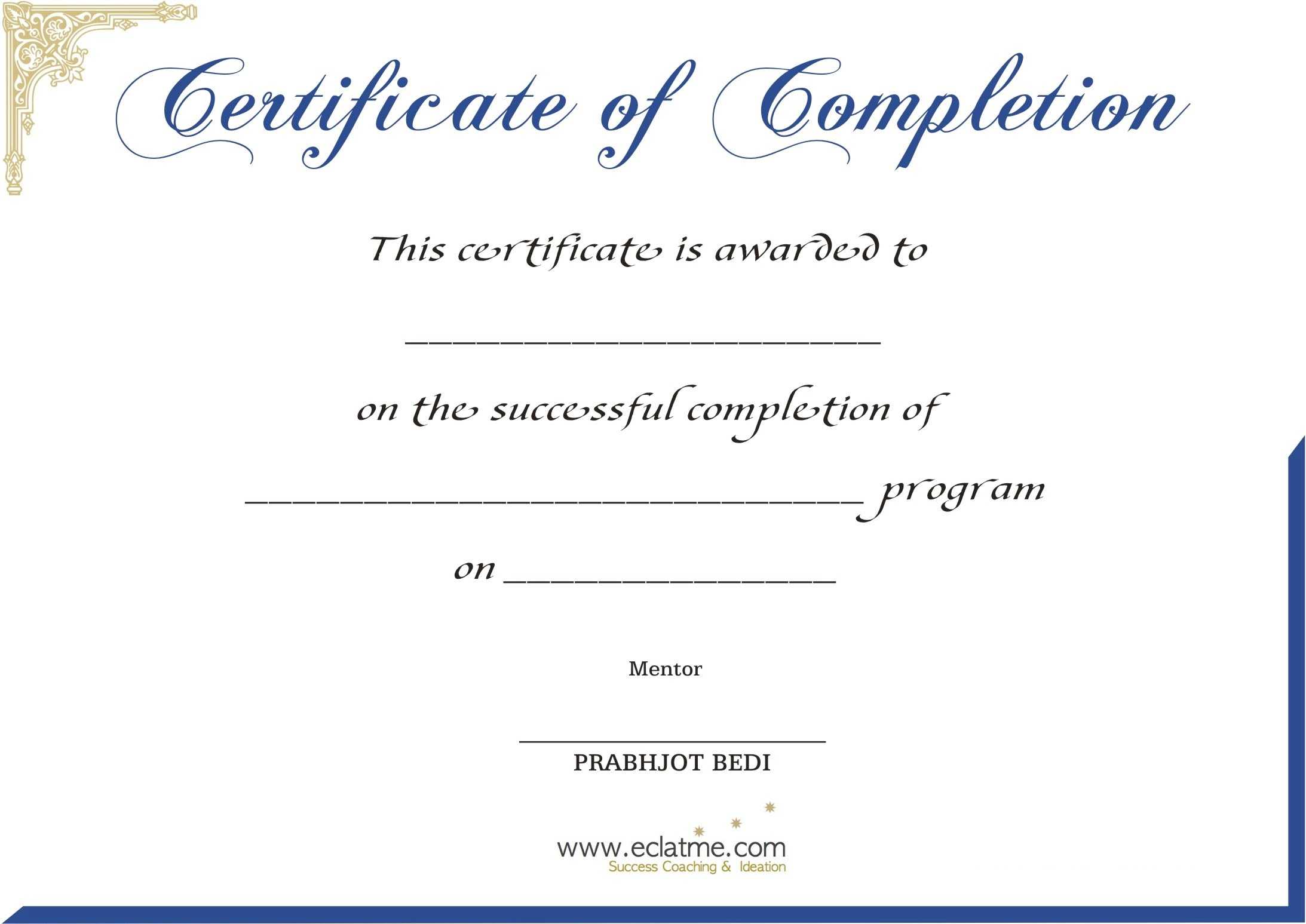 Premium Blank Certificate Of Completion Flyers : V M D Within Premarital Counseling Certificate Of Completion Template