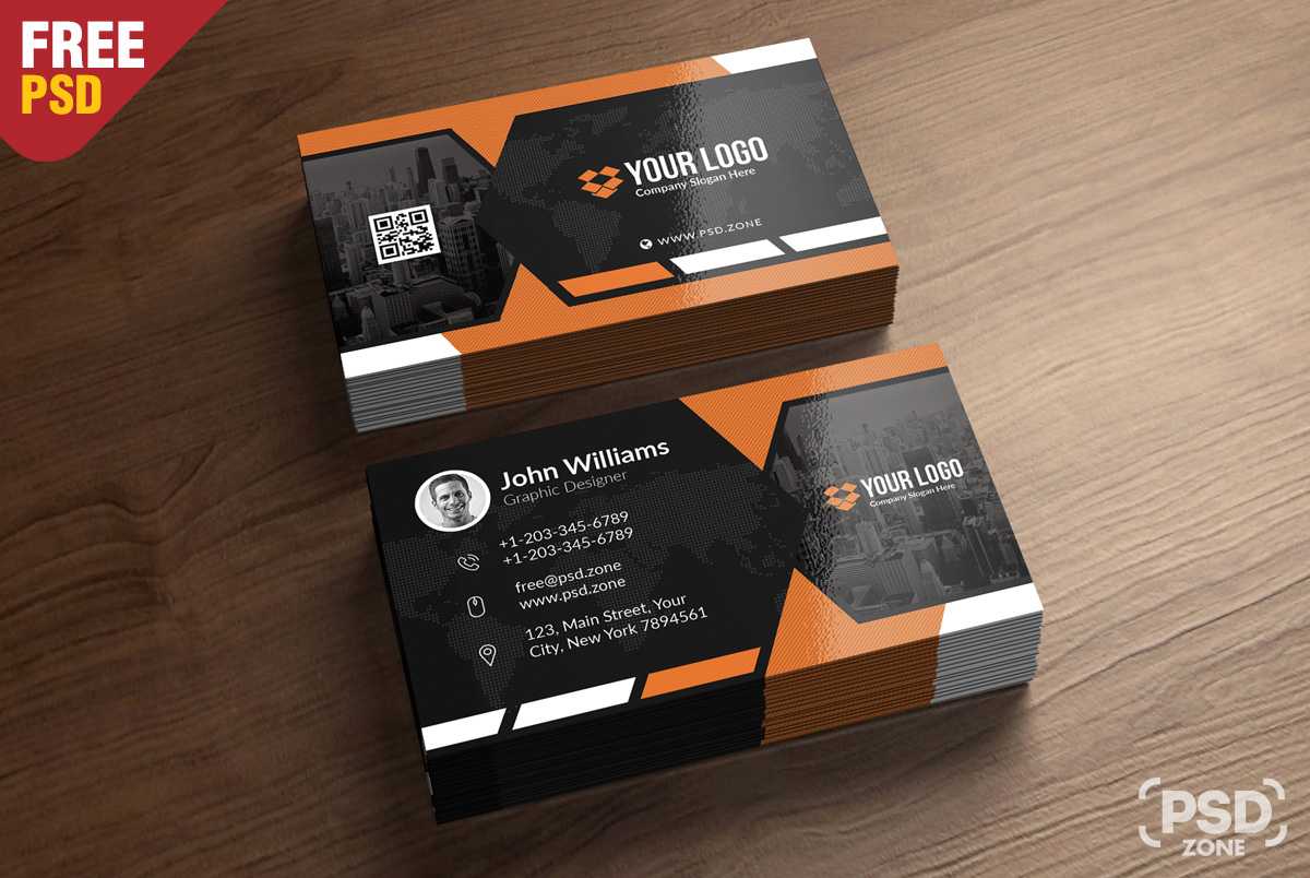 Premium Business Card Templates Free Psd – Psd Zone With Psd Name Card Template