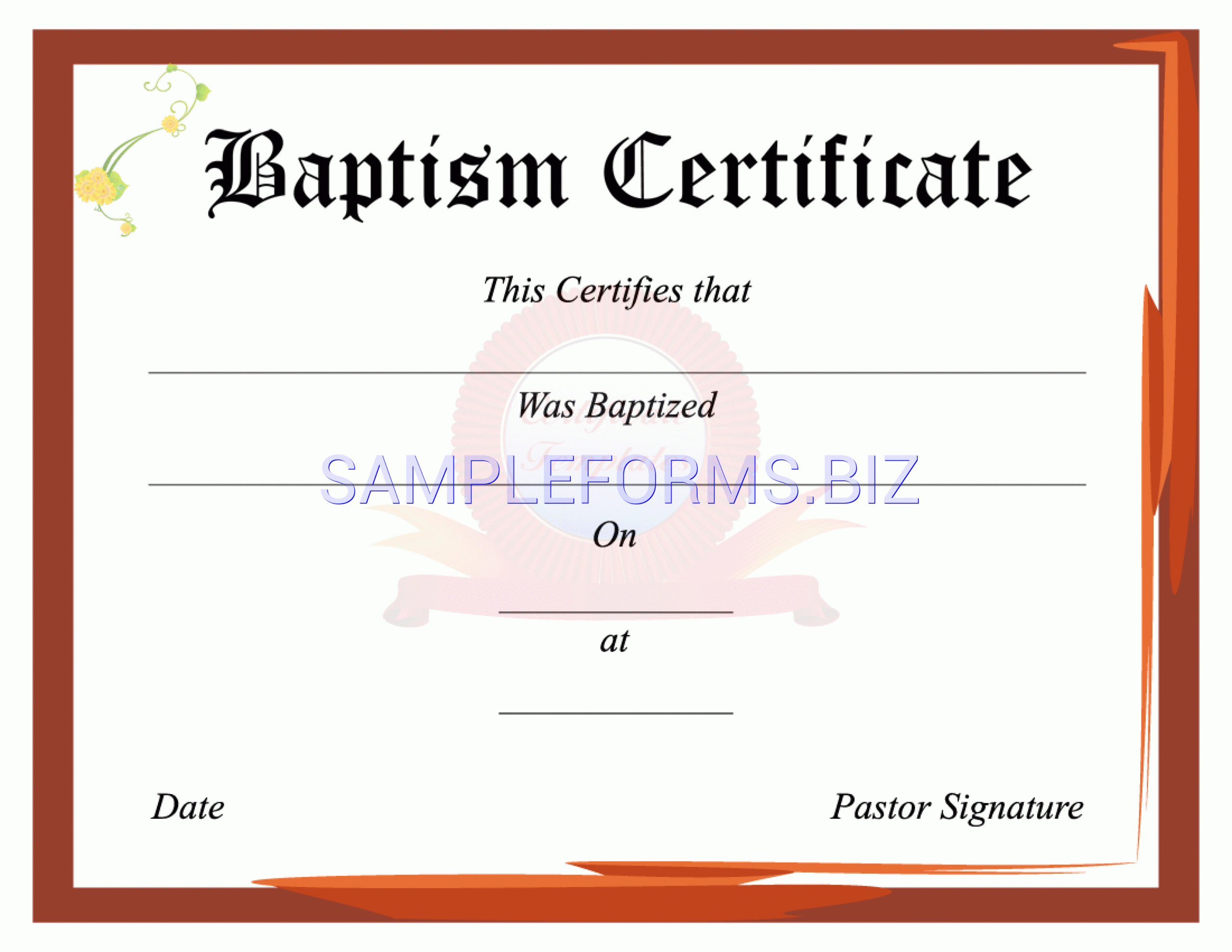 Preview Pdf Baptism Certificate 2, 1 With Baptism Certificate Template Download