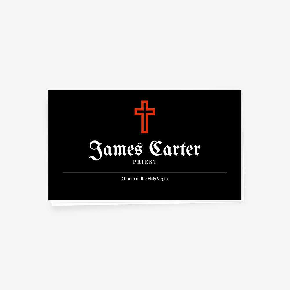 Priest's Or Clergy Business Card Online Template On Black Pertaining To Christian Business Cards Templates Free