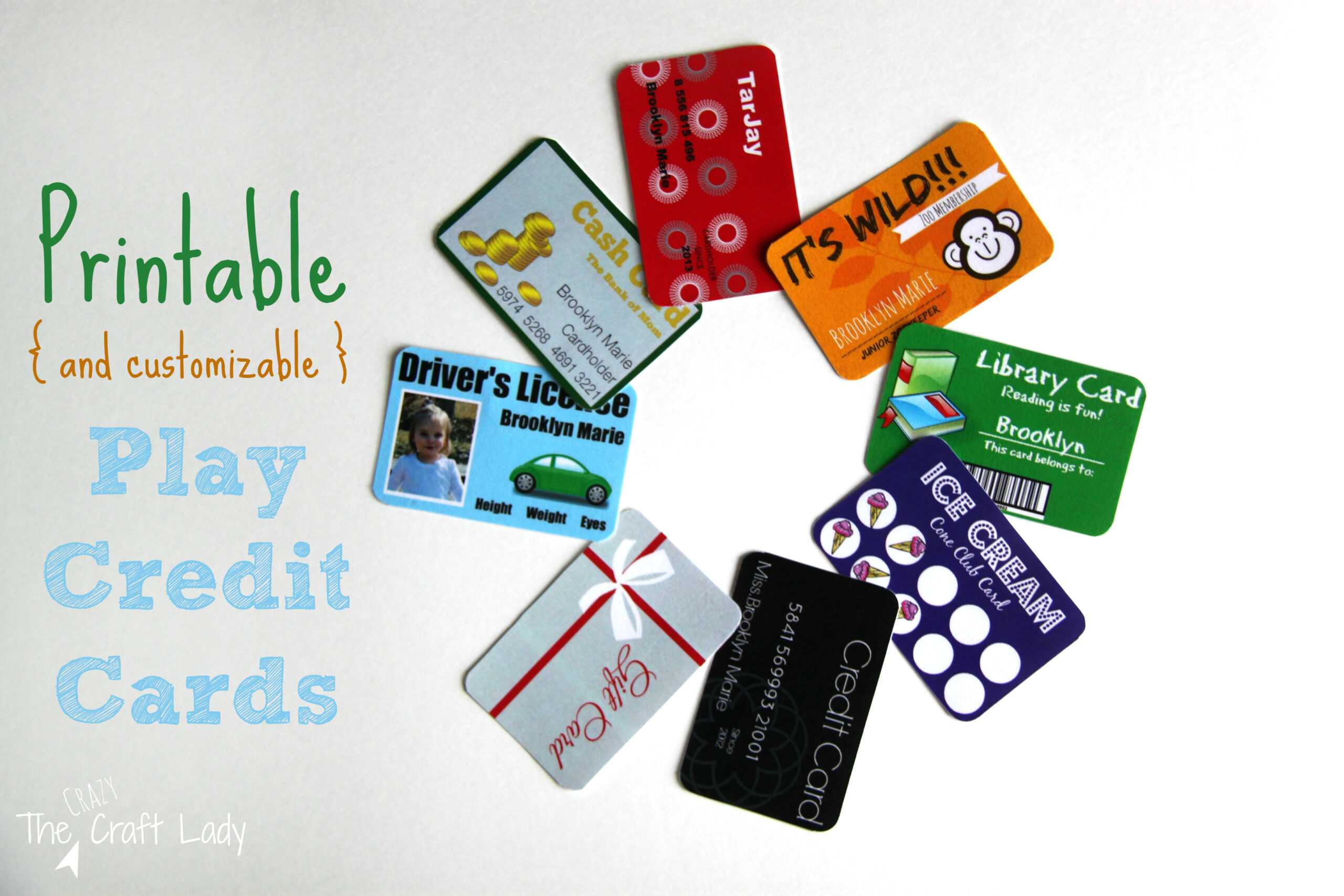 Printable (And Customizable) Play Credit Cards – The Crazy For Credit Card Template For Kids